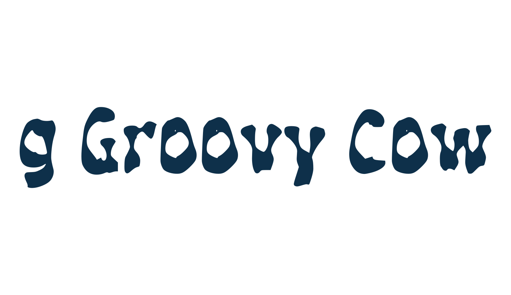 g Groovy Cow, fancy various decorative font preview