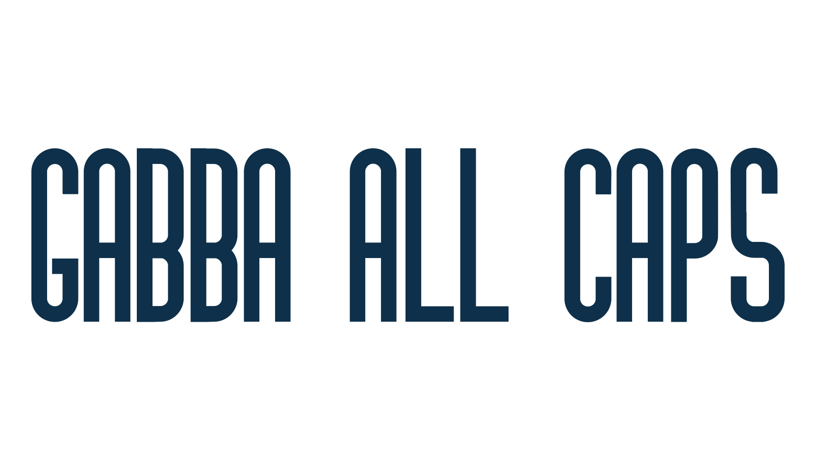 Gabba All Caps, basic sans serif font preview
