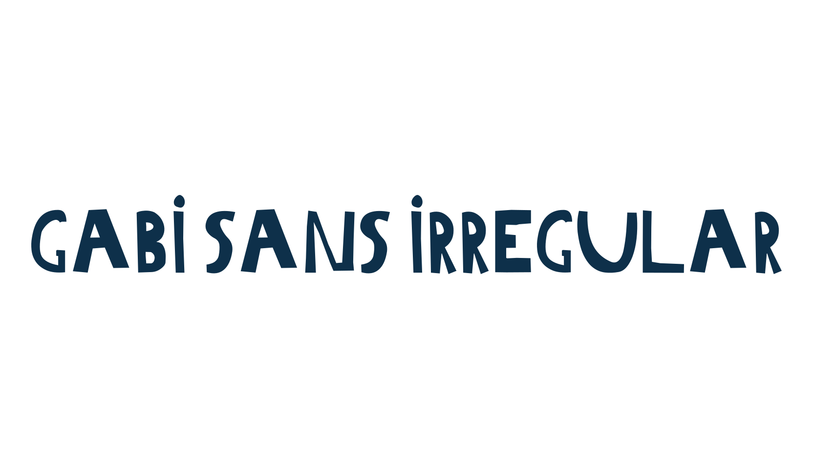 Gabi Sans Irregular, fancy various decorative font preview