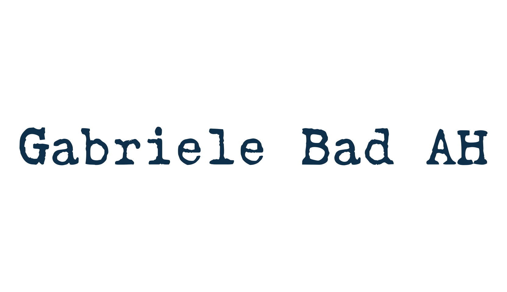 Gabriele Bad AH, typewriter font preview