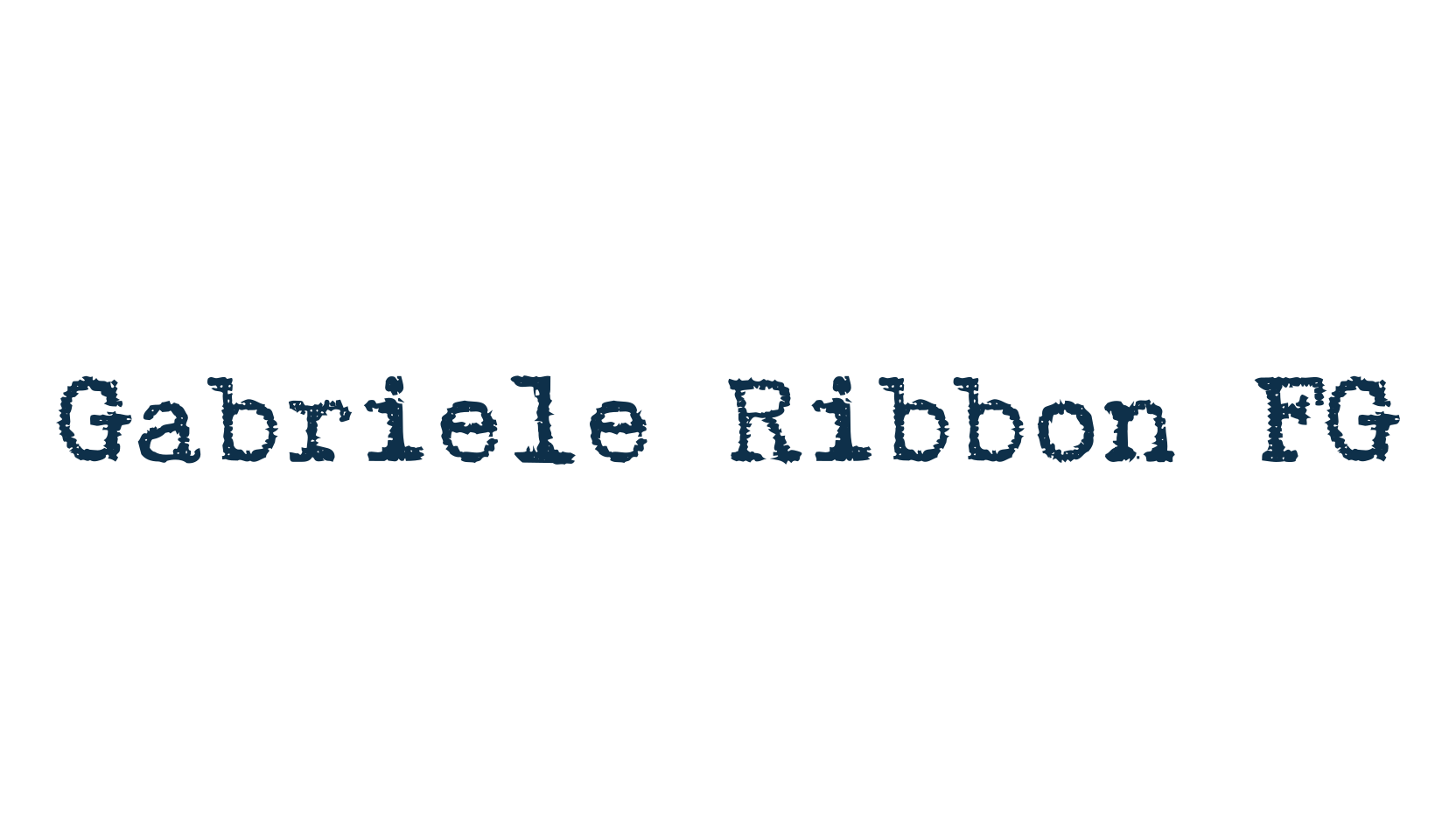 Gabriele Ribbon FG, fancy typewriter decorative font preview