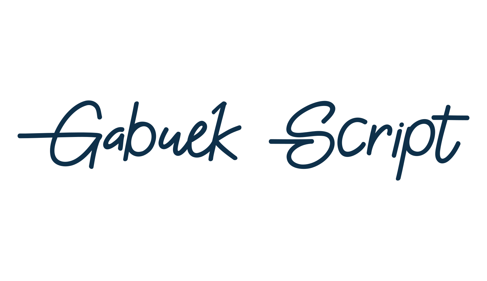 Gabuek Script, fancy various decorative script calligraphy font preview