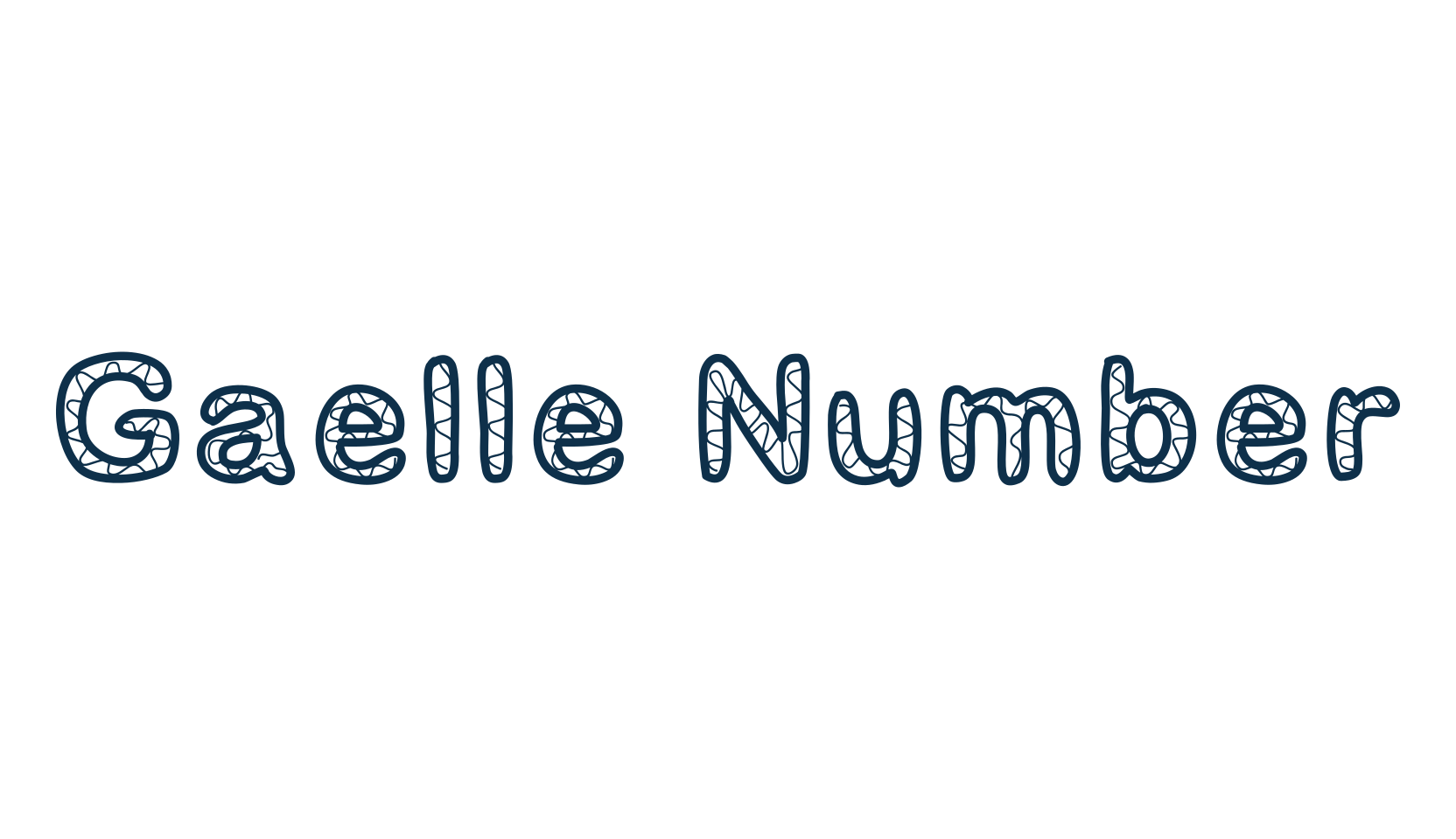 Gaelle Number, fancy decorative font preview