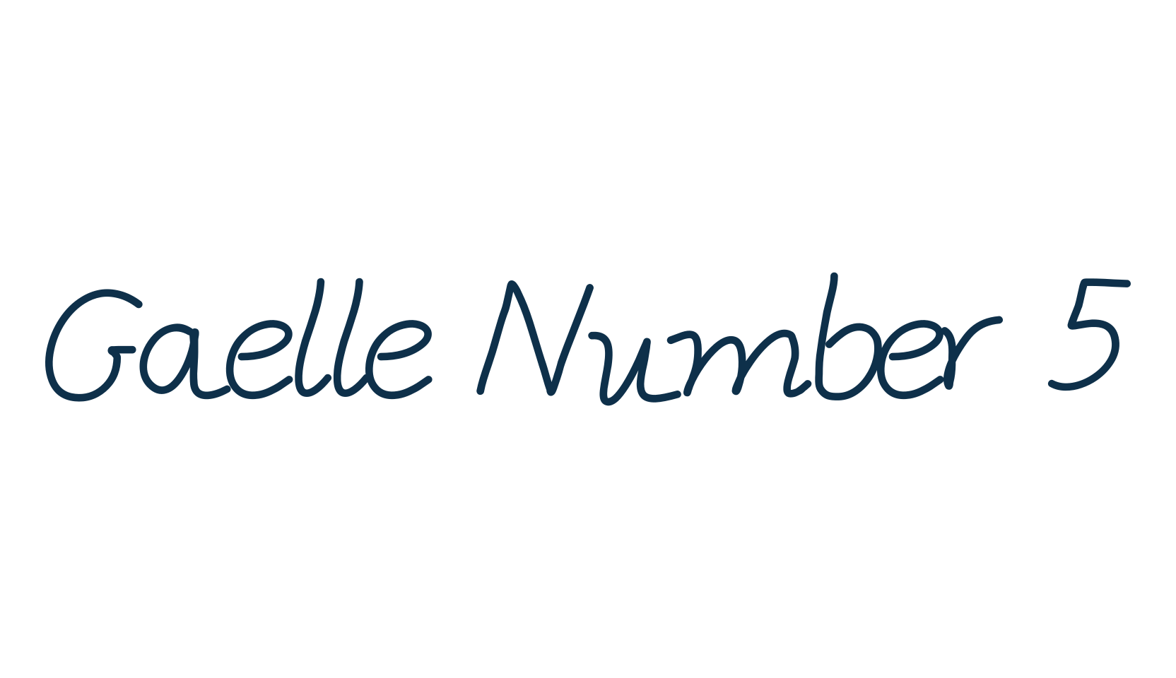Gaelle Number 5, handwriting font preview