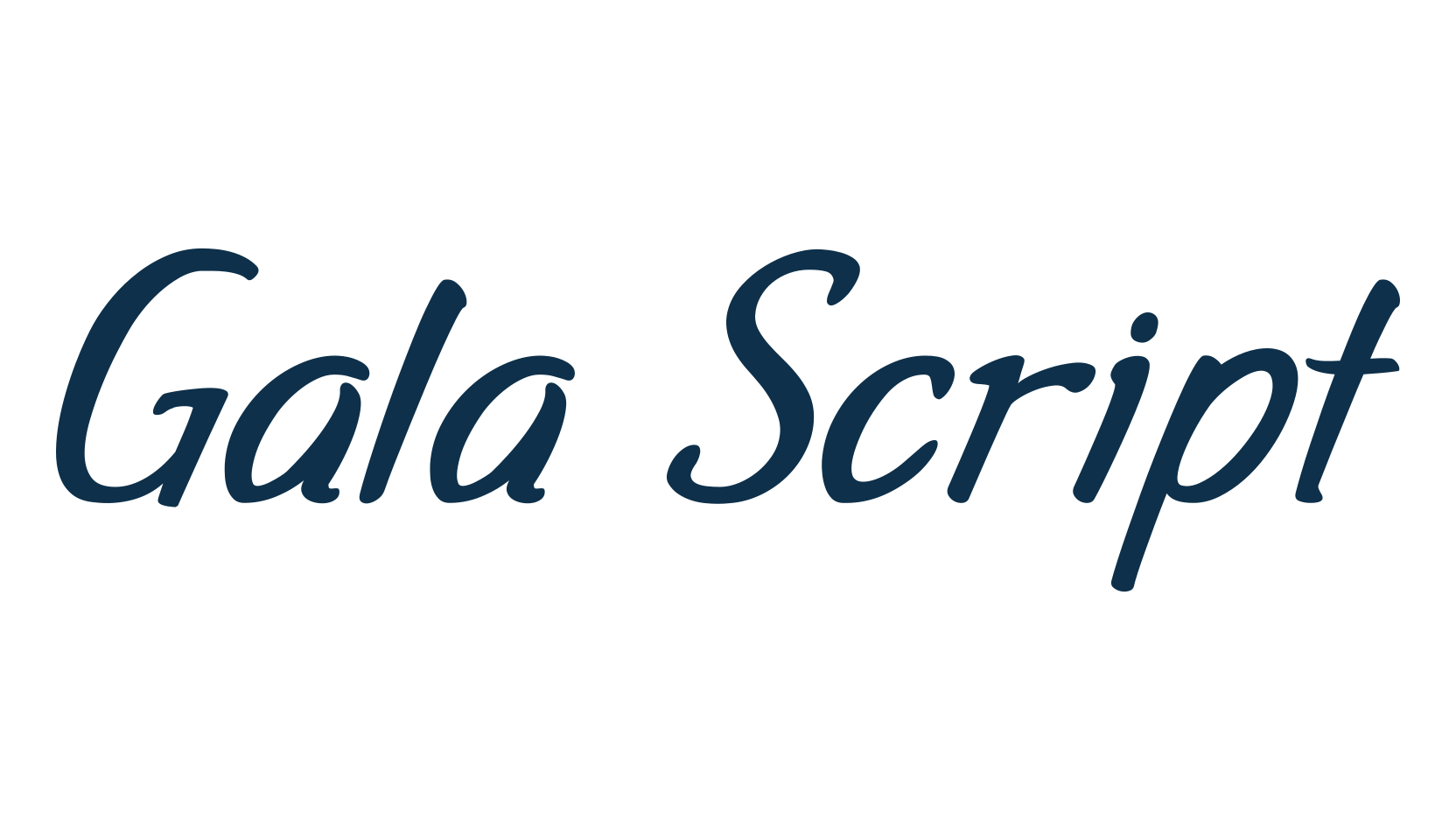 Gala Script, fancy various decorative script calligraphy font preview