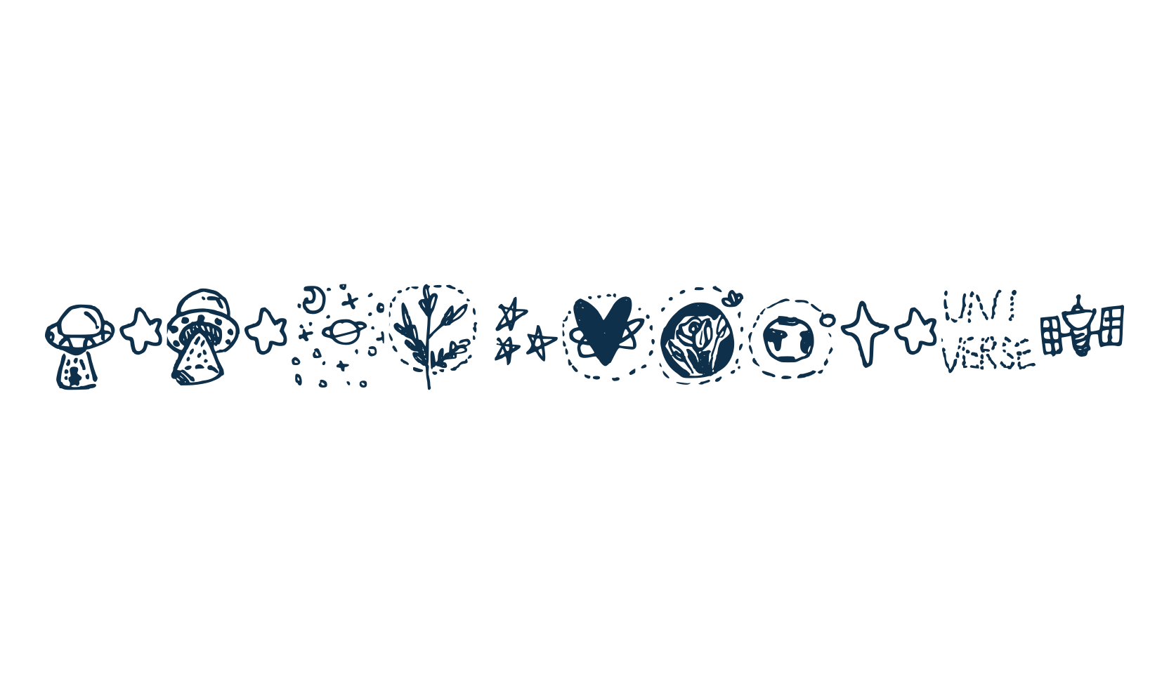 Galaxy Dingbats, fancy decorative font preview