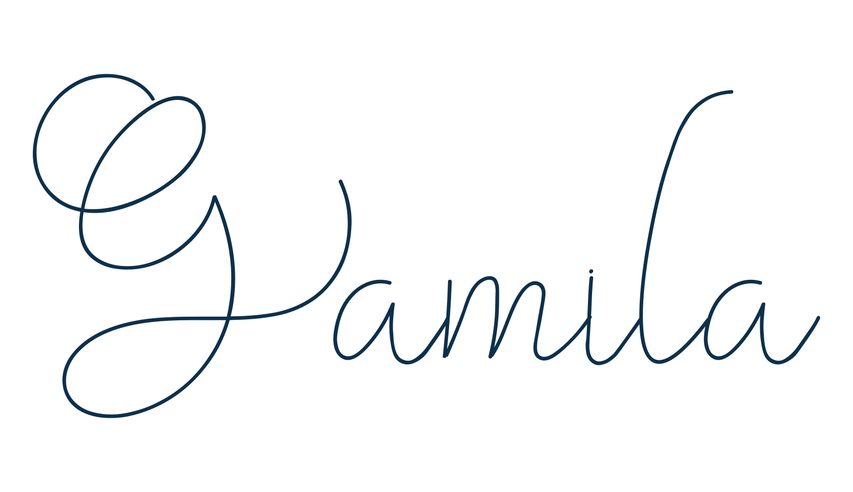 Gamila, script handwritten fancy decorative calligraphy font preview