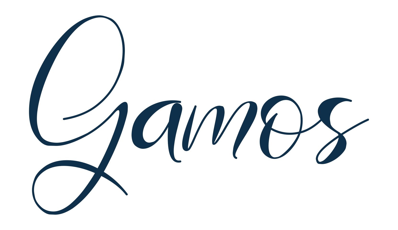 Gamos, script calligraphy fancy decorative font preview