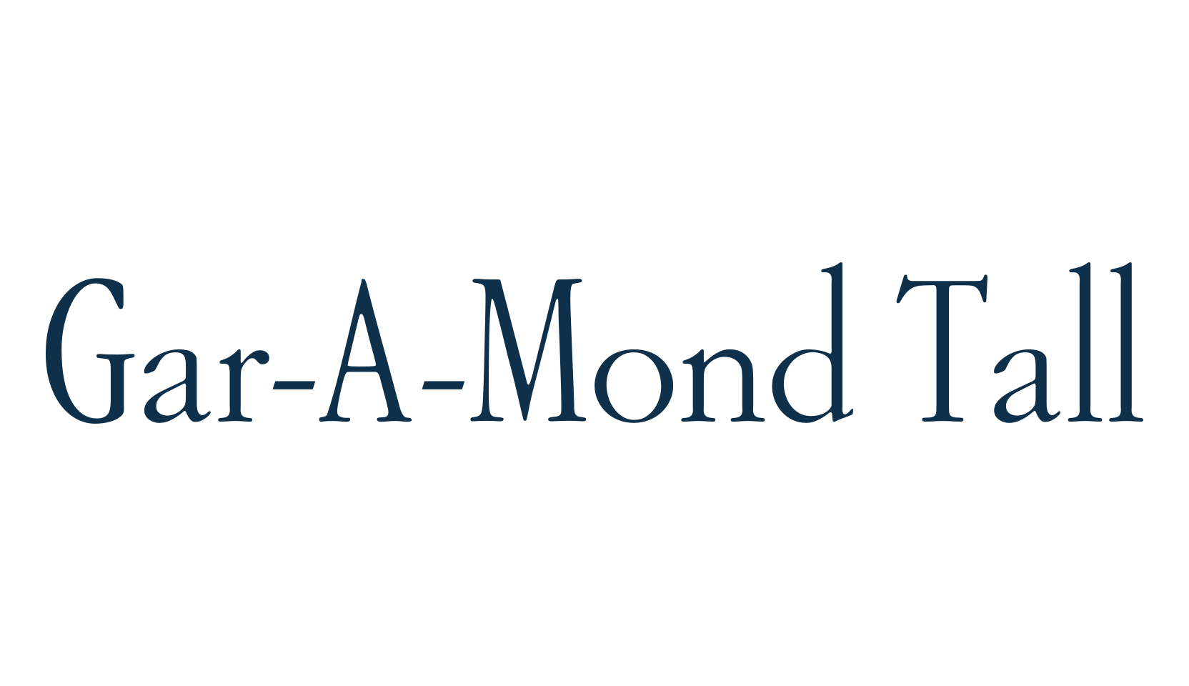 Gar-A-Mond Tall, basic serif font preview