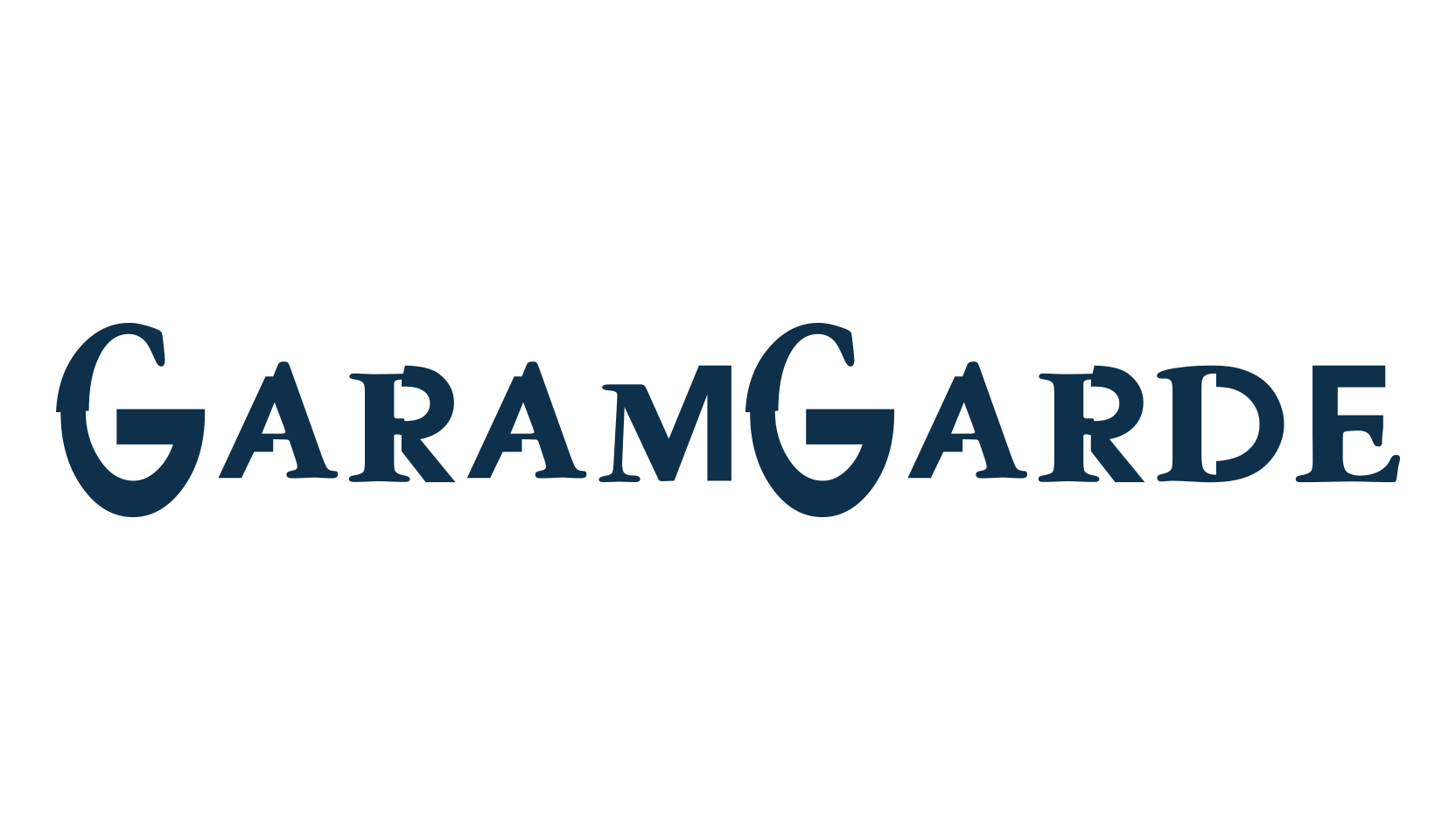 GaramGarde, fancy distorted decorative font preview