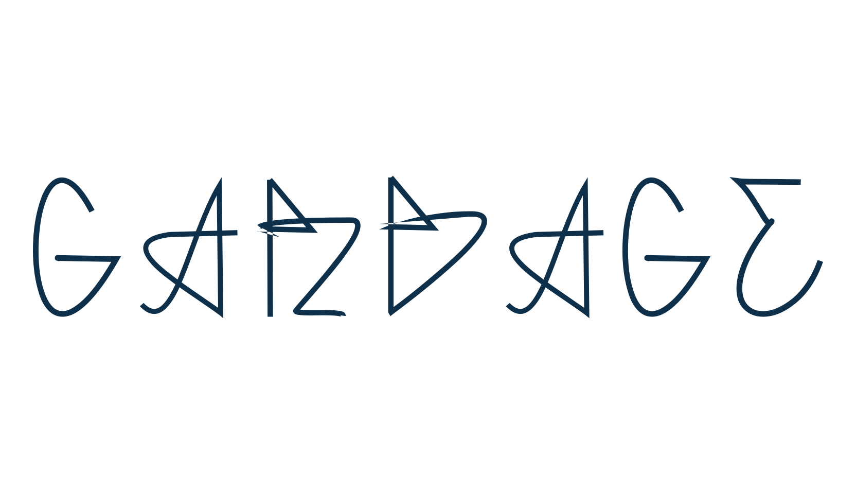 Garbage, fancy various decorative script calligraphy font preview
