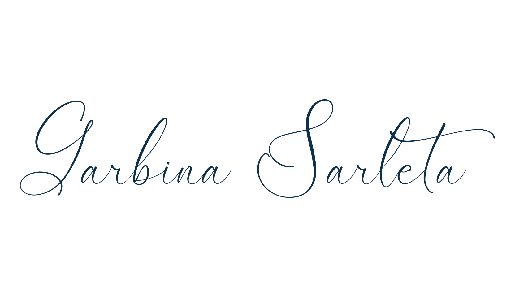 Garbina Sarleta, script handwritten fancy decorative calligraphy font preview