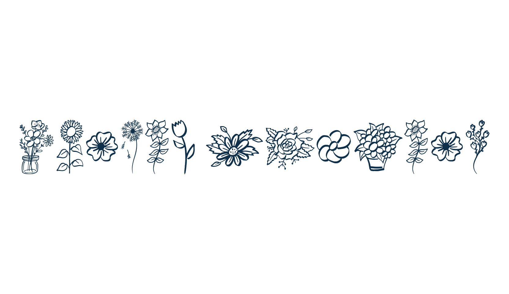 Garden Flowers, fancy decorative font preview