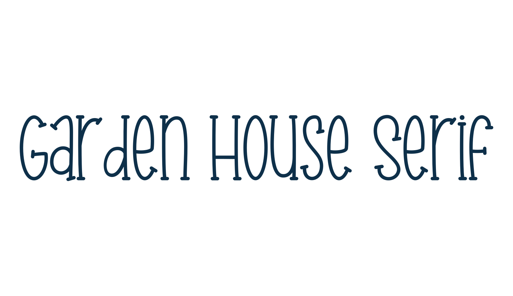 Garden House Serif, fancy various decorative font preview