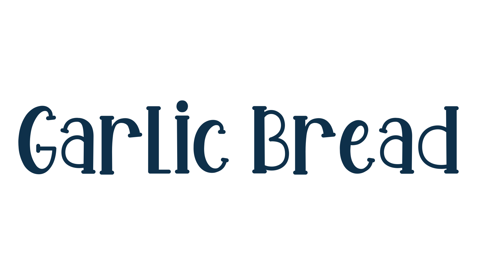 Garlic Bread, fancy cartoon decorative font preview