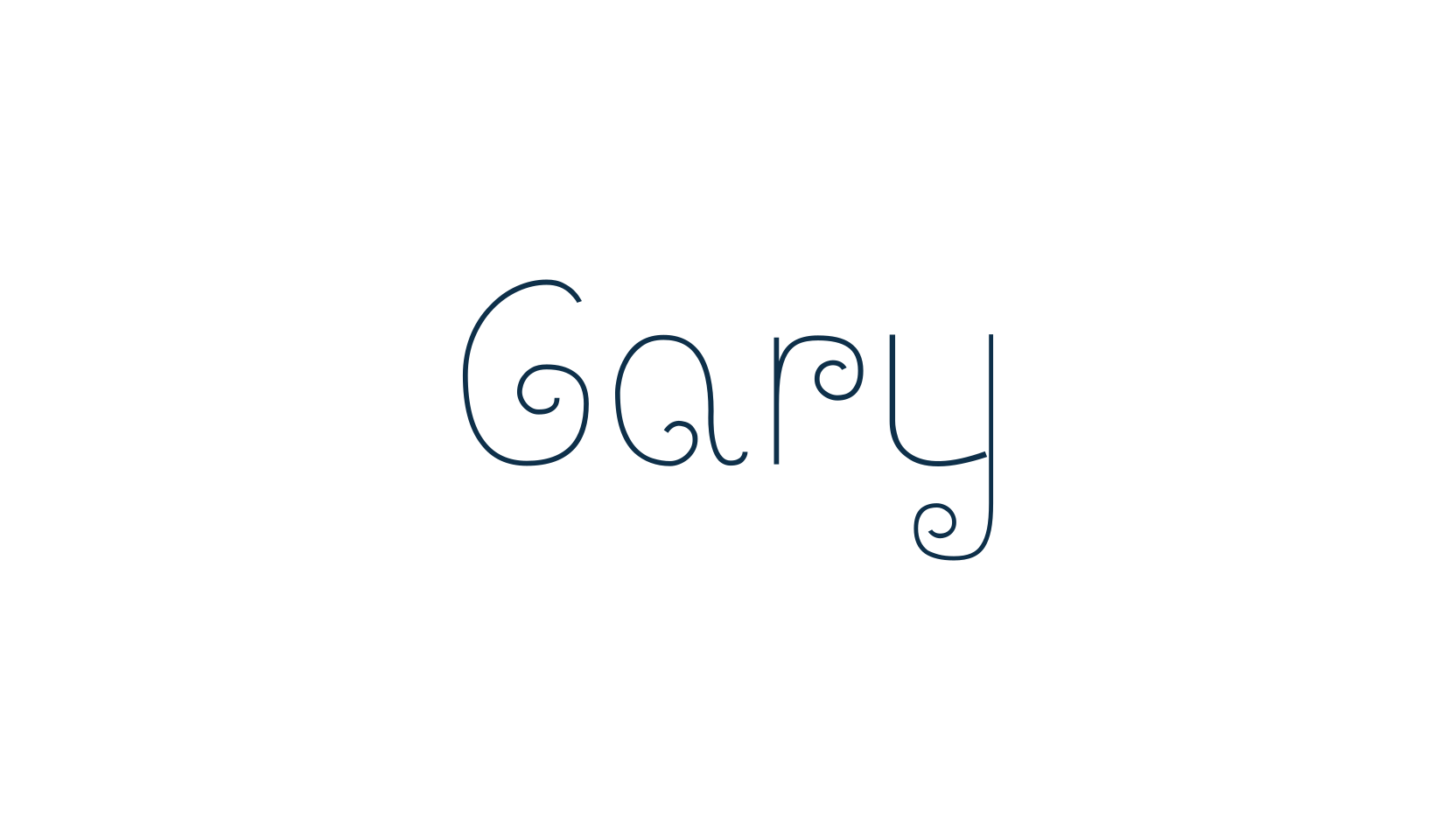 Gary, curly font preview