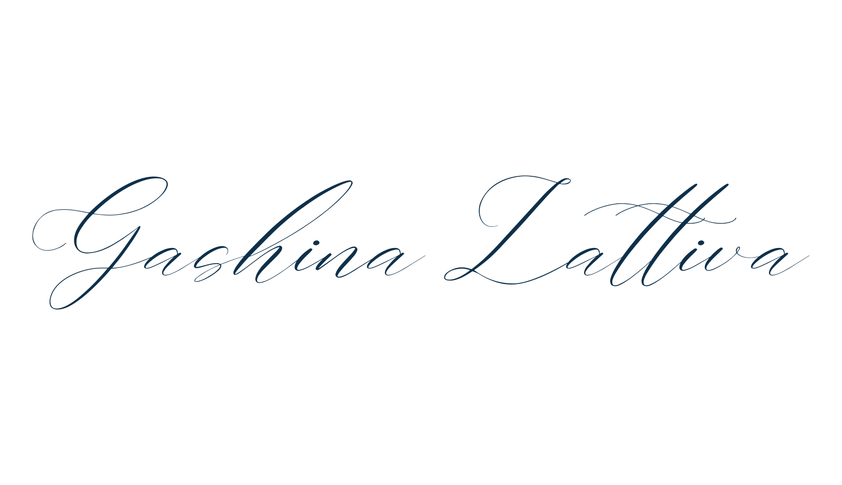 Gashina Lattiva, script calligraphy fancy decorative font preview