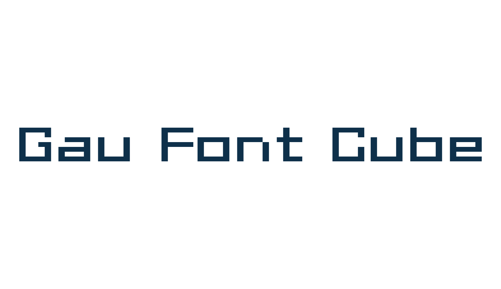 Gau Font Cube, square font preview