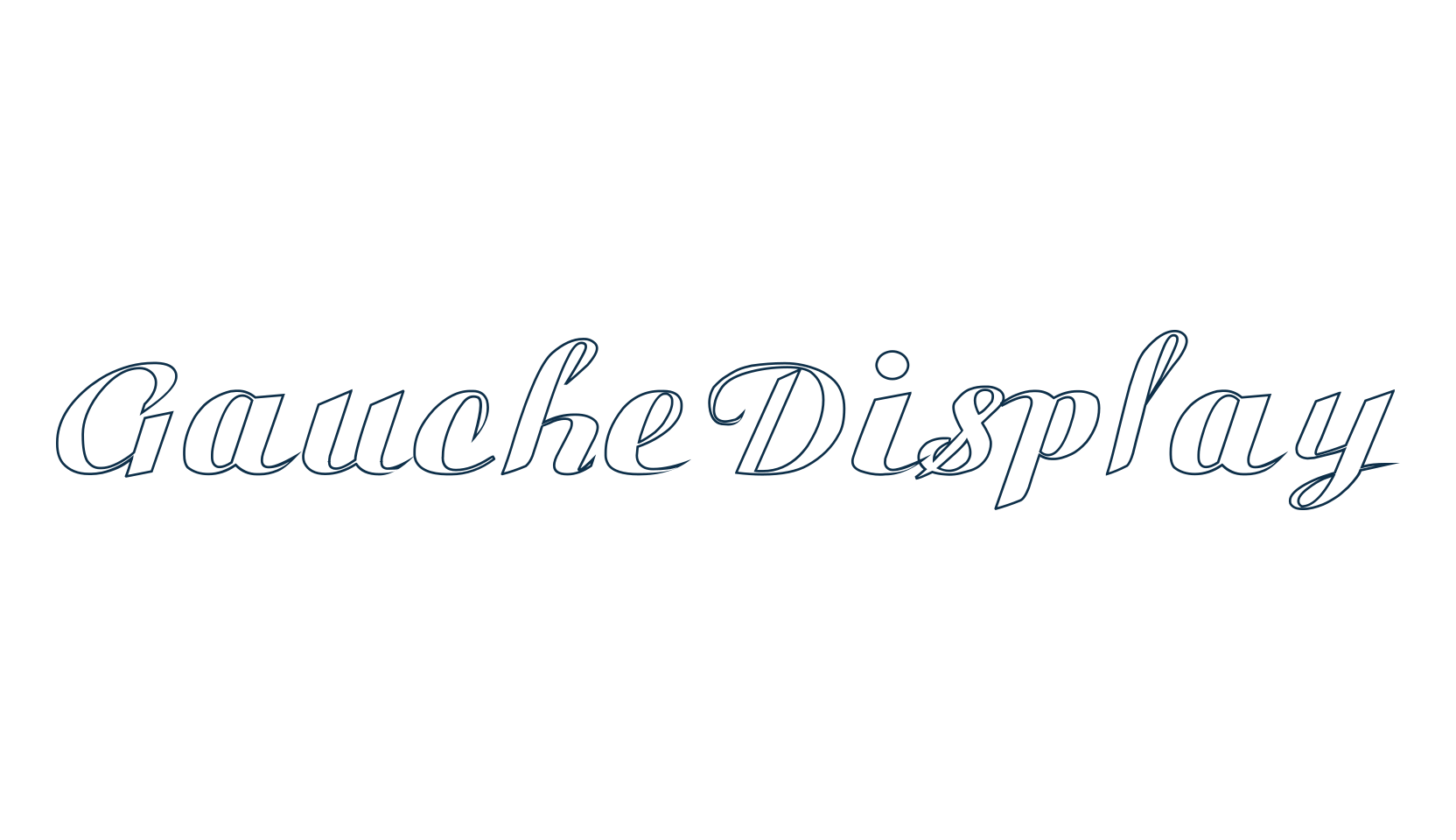 Gauche Display, fancy various decorative script calligraphy font preview