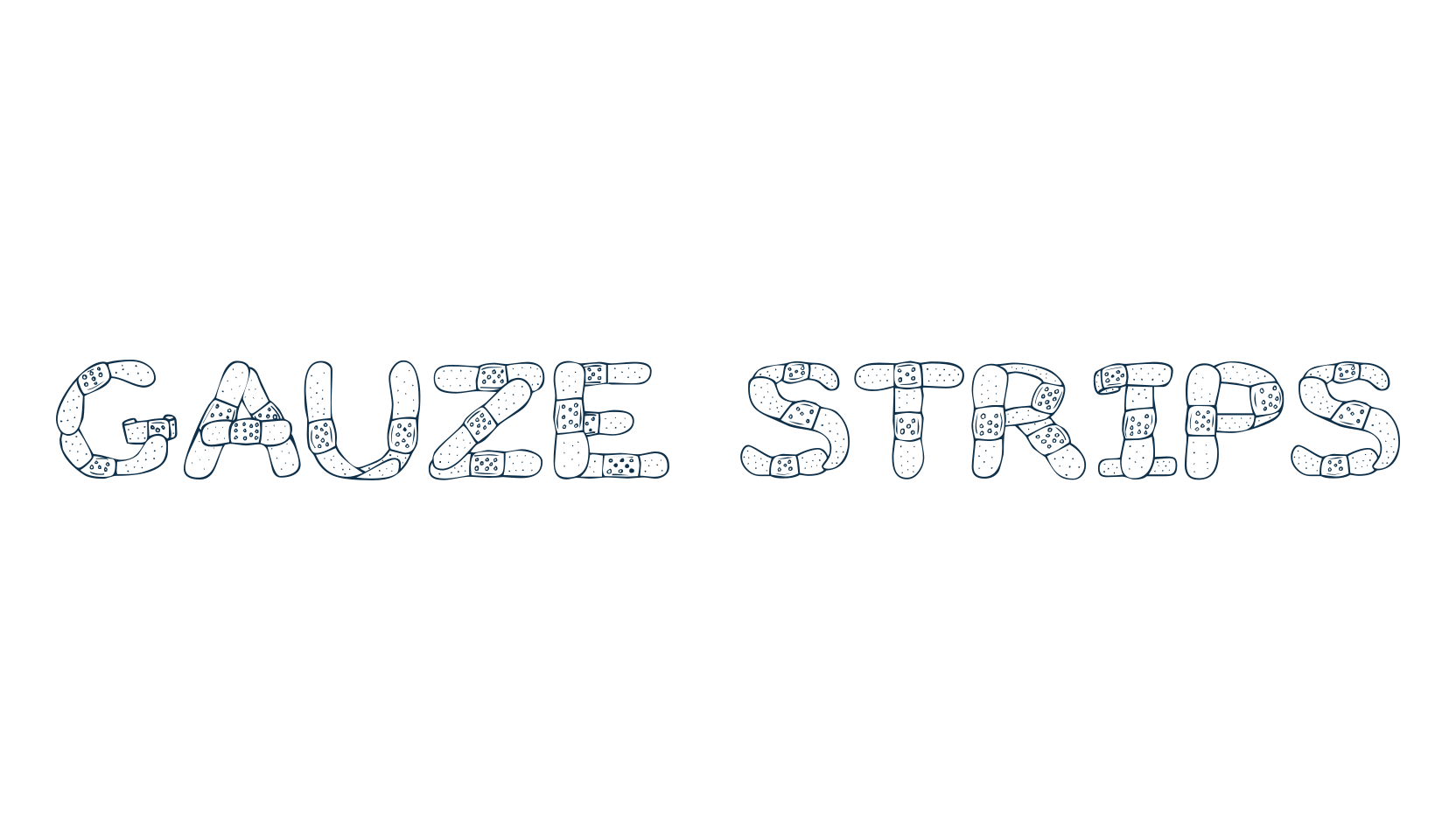 Gauze Strips, decorative font preview