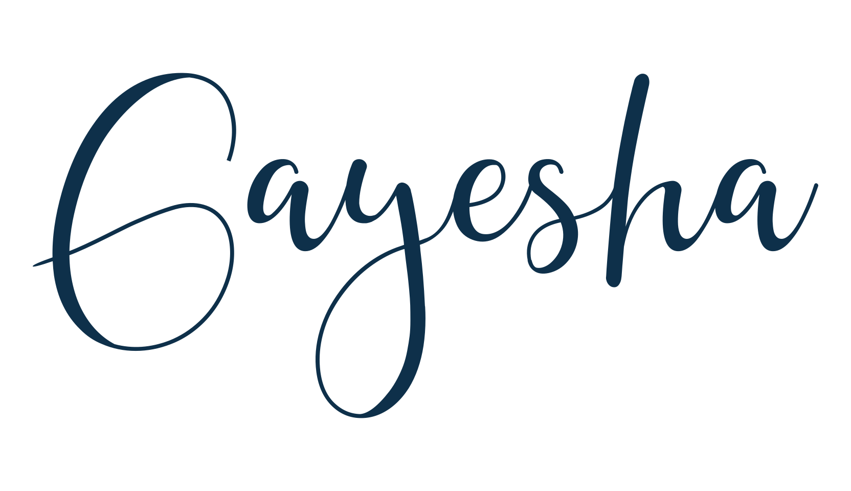 Gayesha, script calligraphy fancy decorative font preview