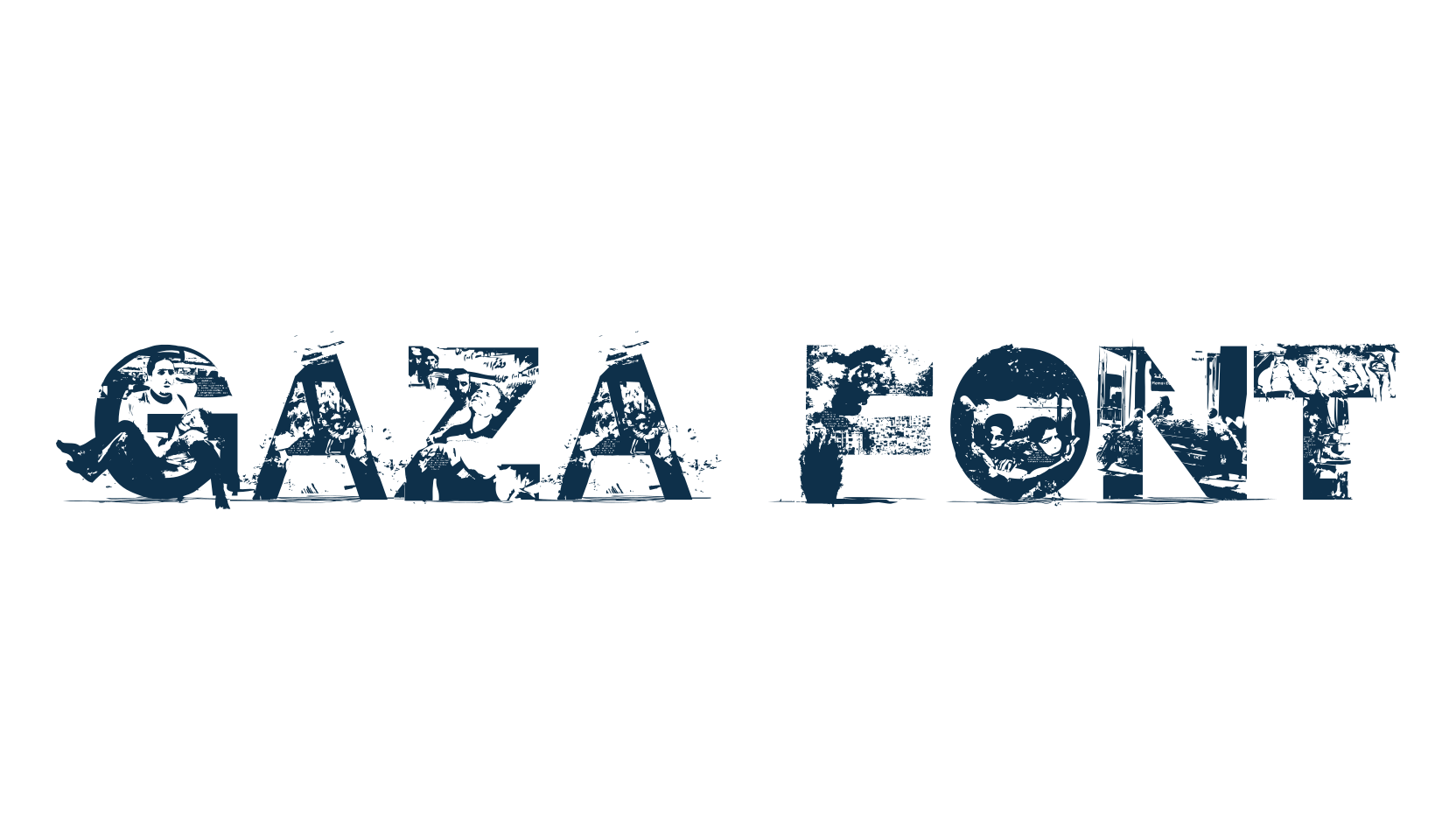 Gaza Font, decorative font preview