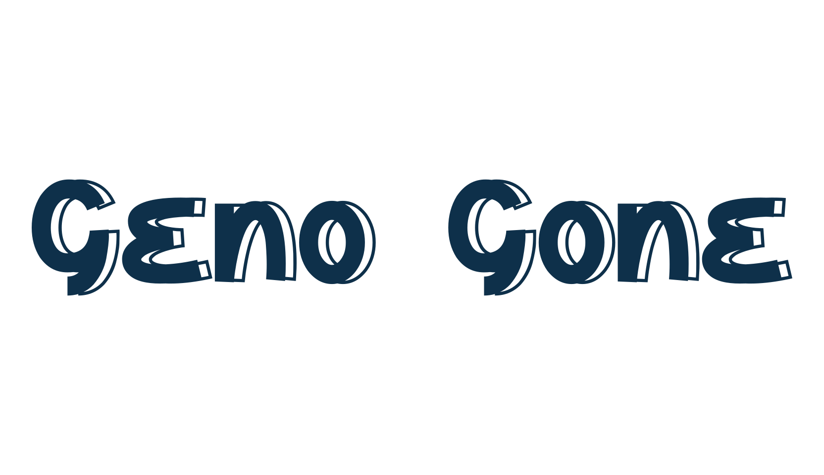 Geno Gone, cartoon font preview
