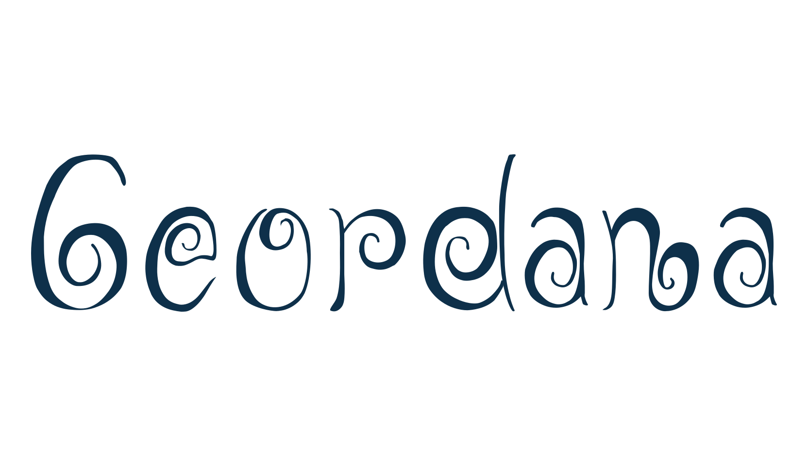 Geordana, curly font preview