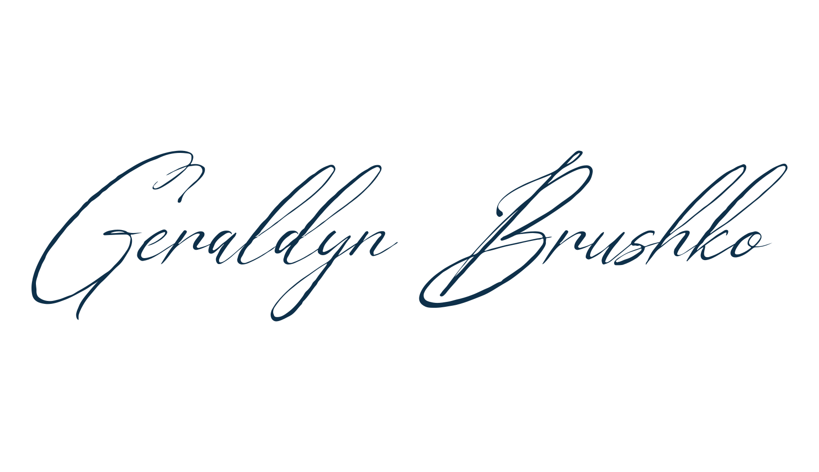 Geraldyn Brushko, calligraphy font preview
