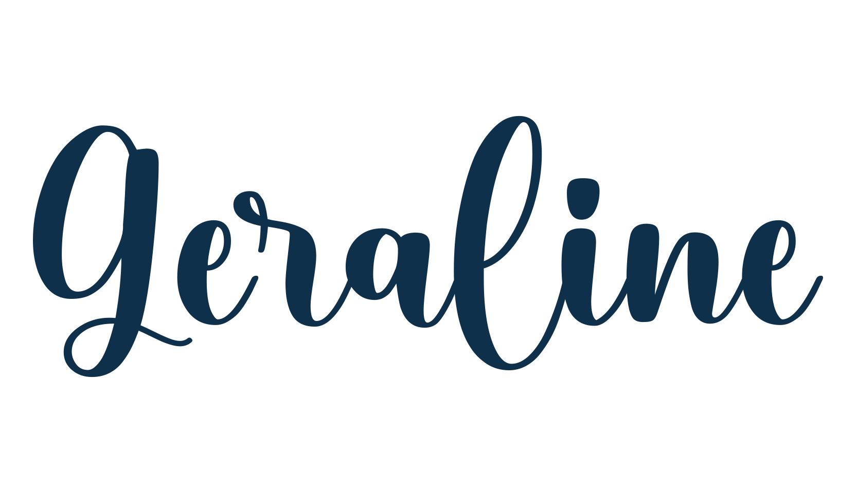 Geraline, calligraphy font preview