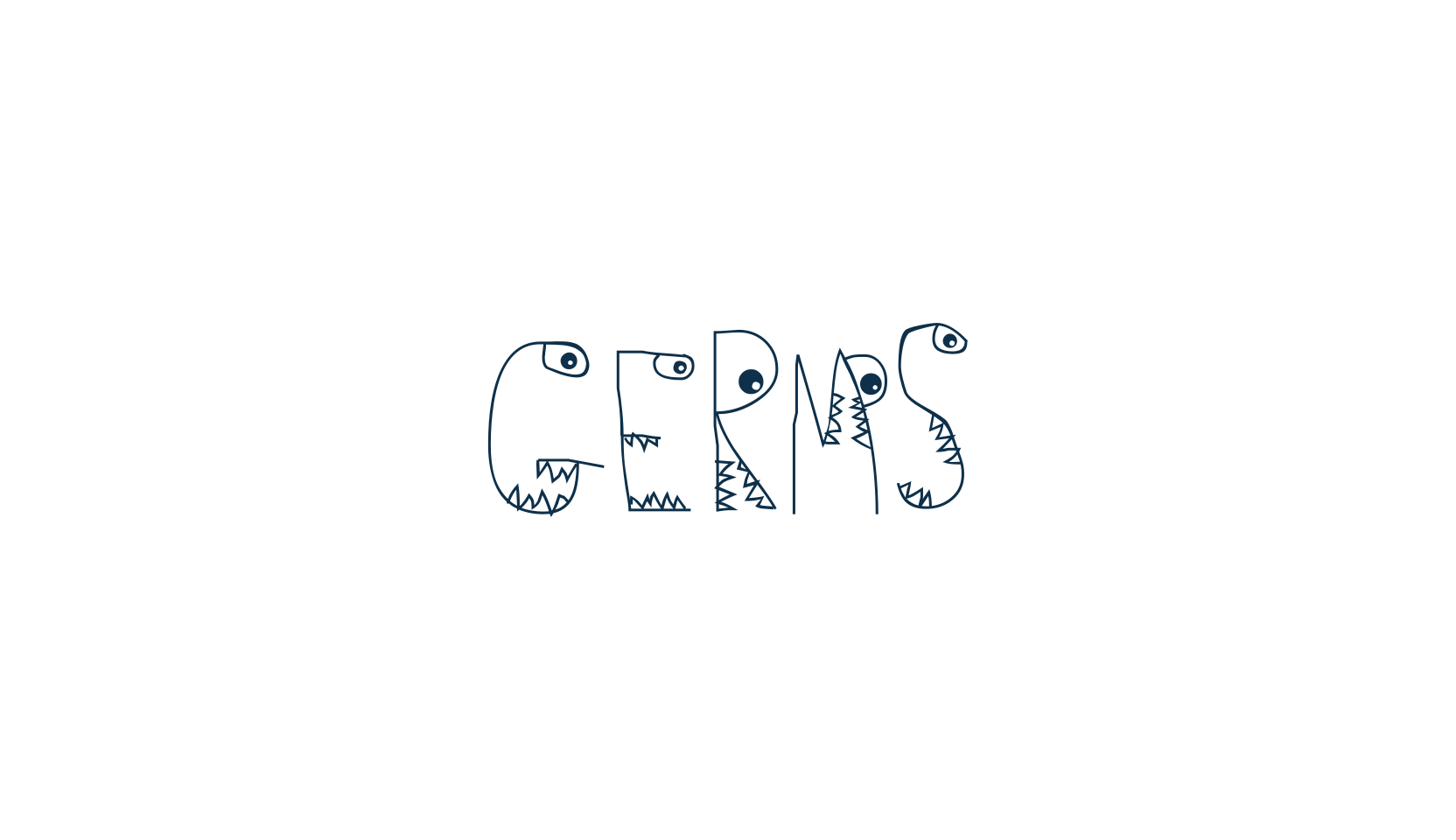 Germs, cartoon font preview