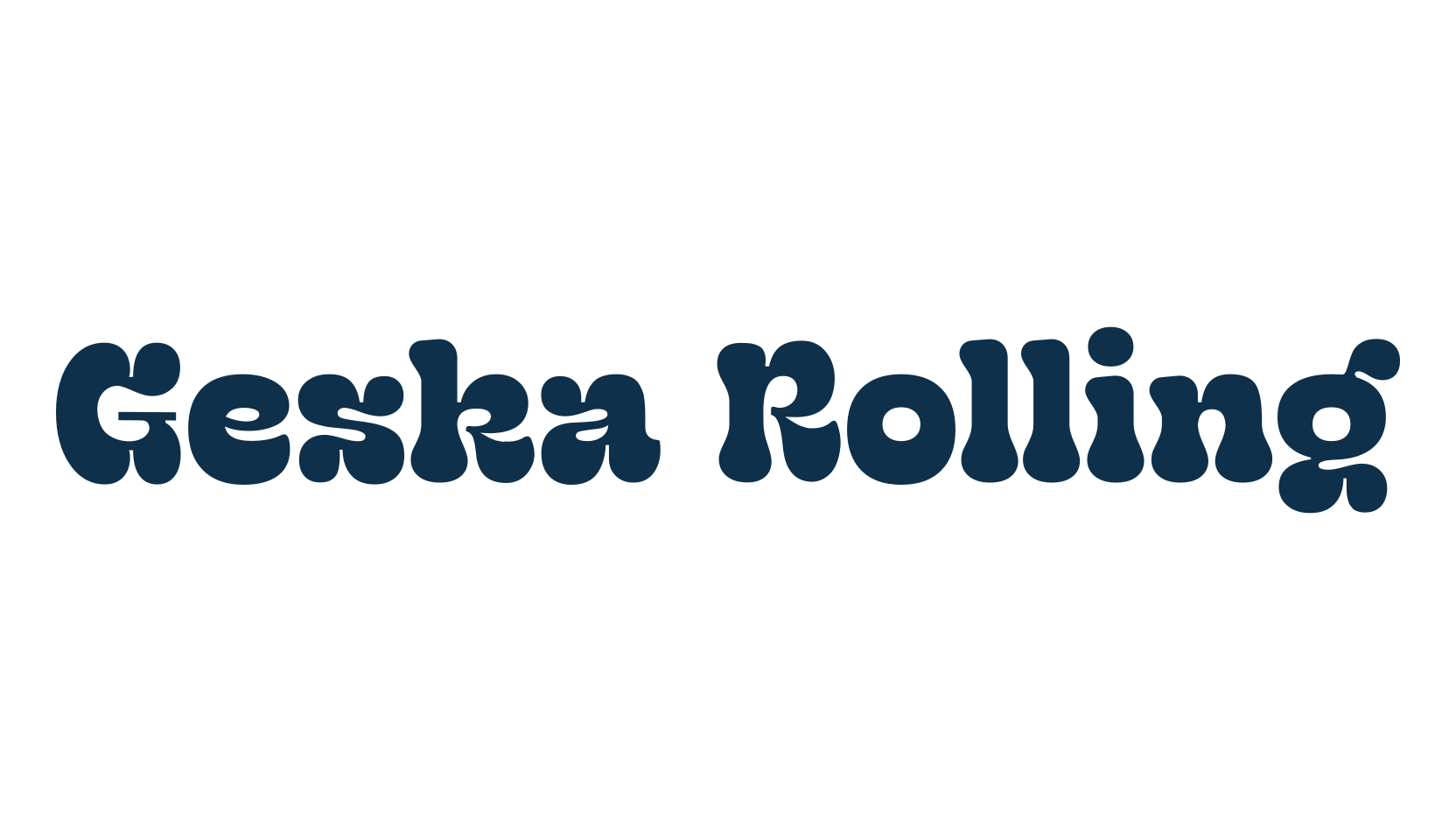 Geska Rolling, groovy font preview
