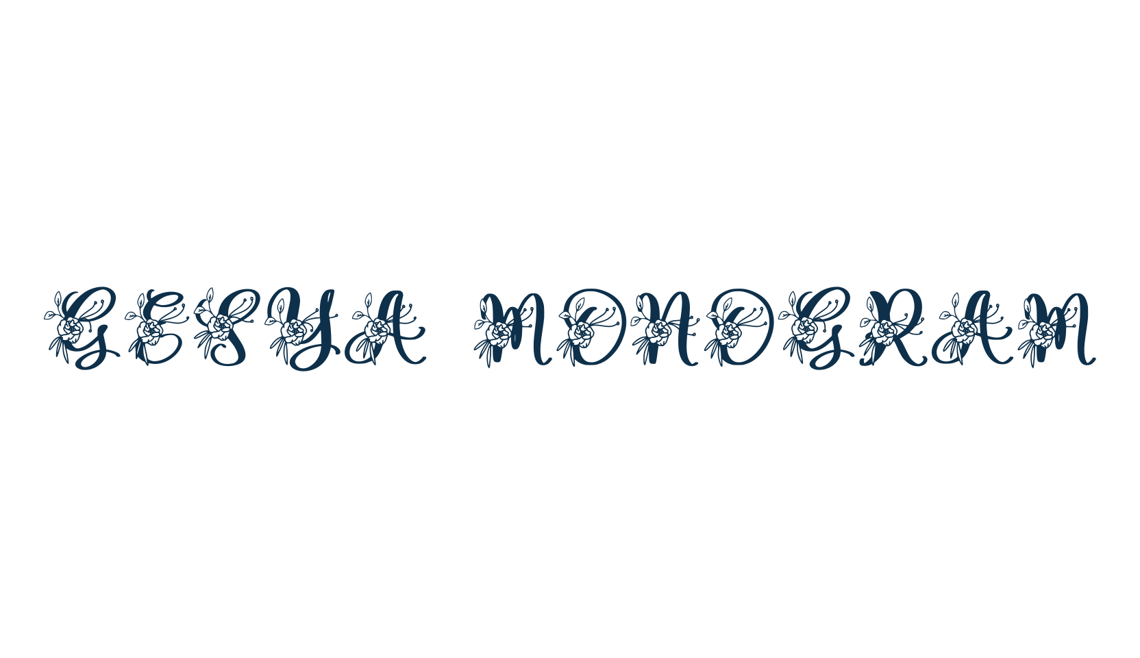 Gesya Monogram, initials font preview