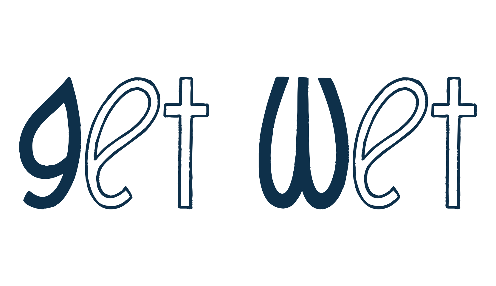 Get Wet, fancy groovy decorative font preview