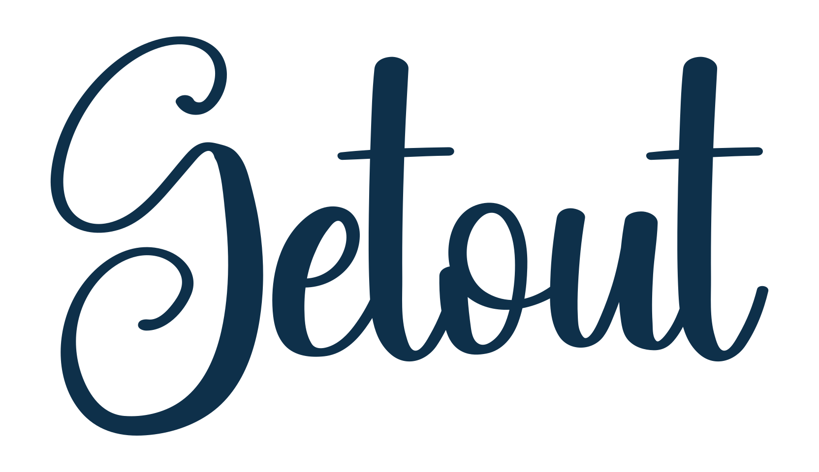 Getout, script handwritten fancy decorative calligraphy font preview