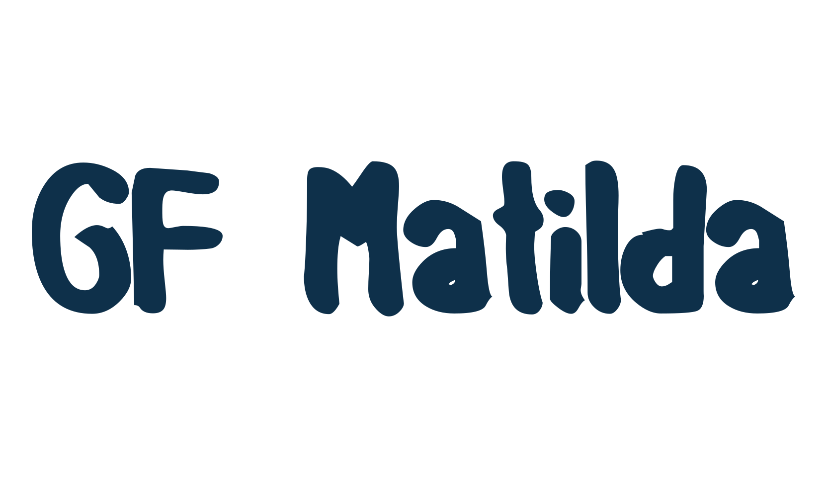 GF Matilda, script handwritten fancy decorative calligraphy font preview