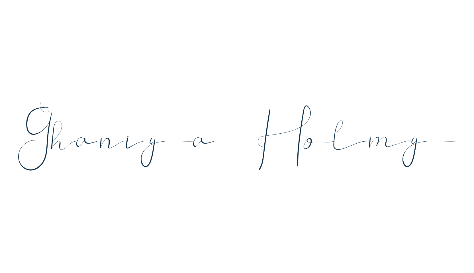 Ghaniya Holmy, script handwritten fancy decorative calligraphy font preview