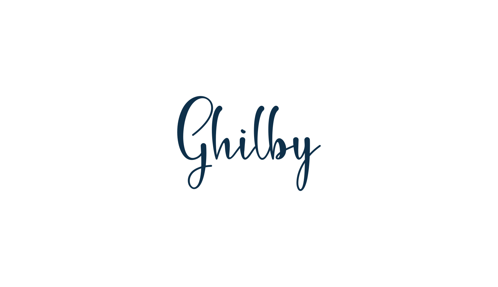 Ghilby, script handwritten fancy decorative calligraphy font preview