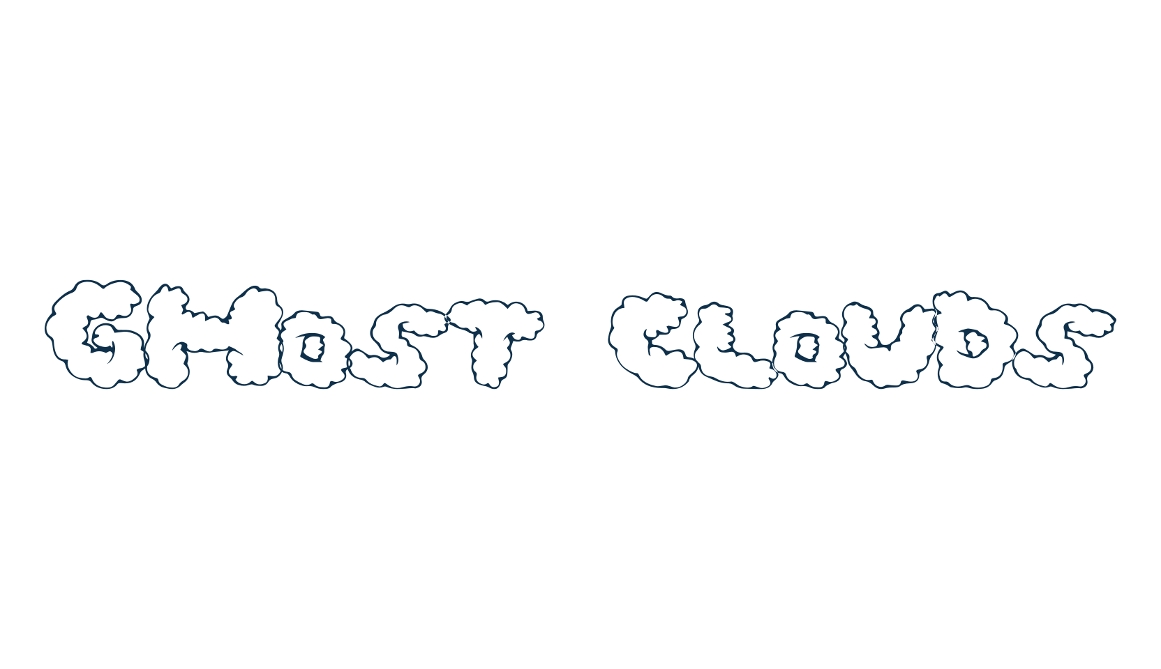 Ghost Clouds, fancy cartoon decorative font preview