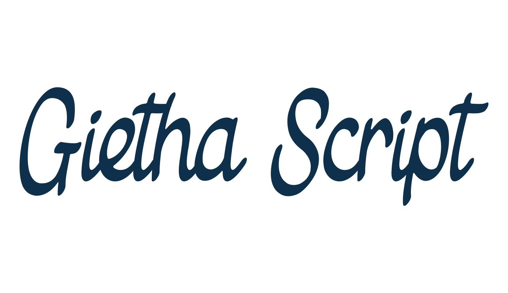 Gietha Script, fancy various decorative script calligraphy font preview