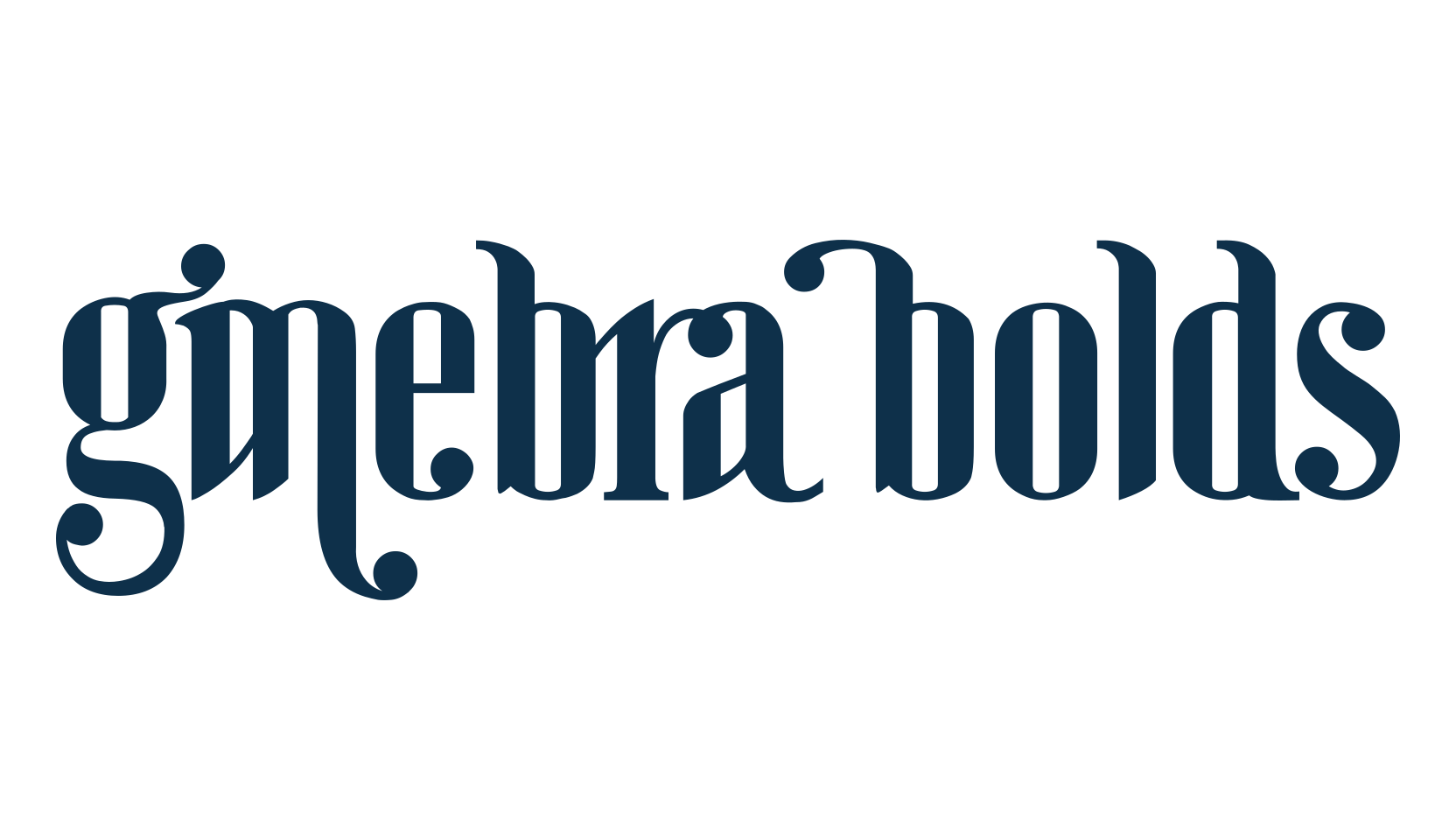 Ginebra Bolds, fancy various decorative font preview