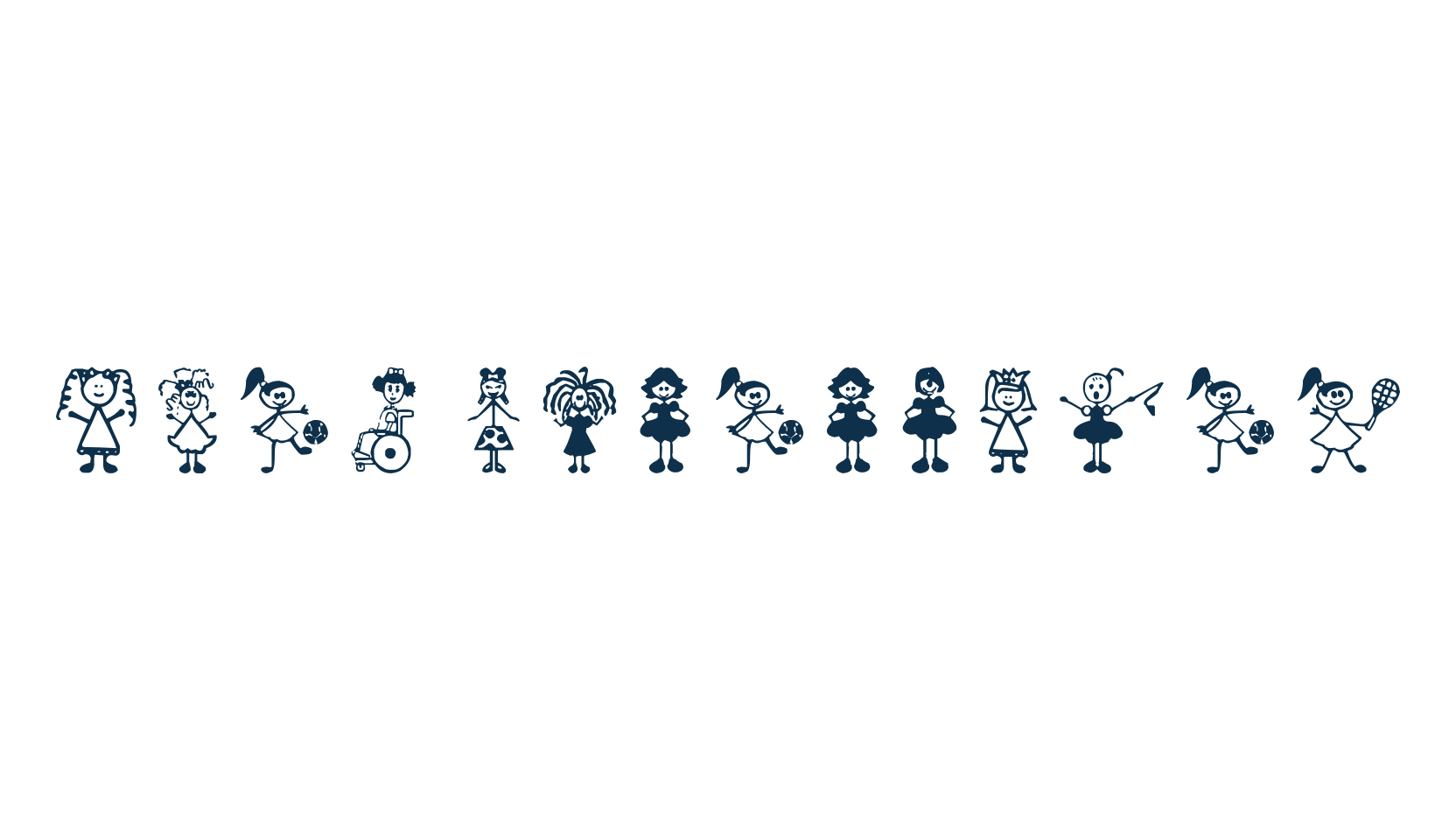Girl Characters, fancy decorative font preview