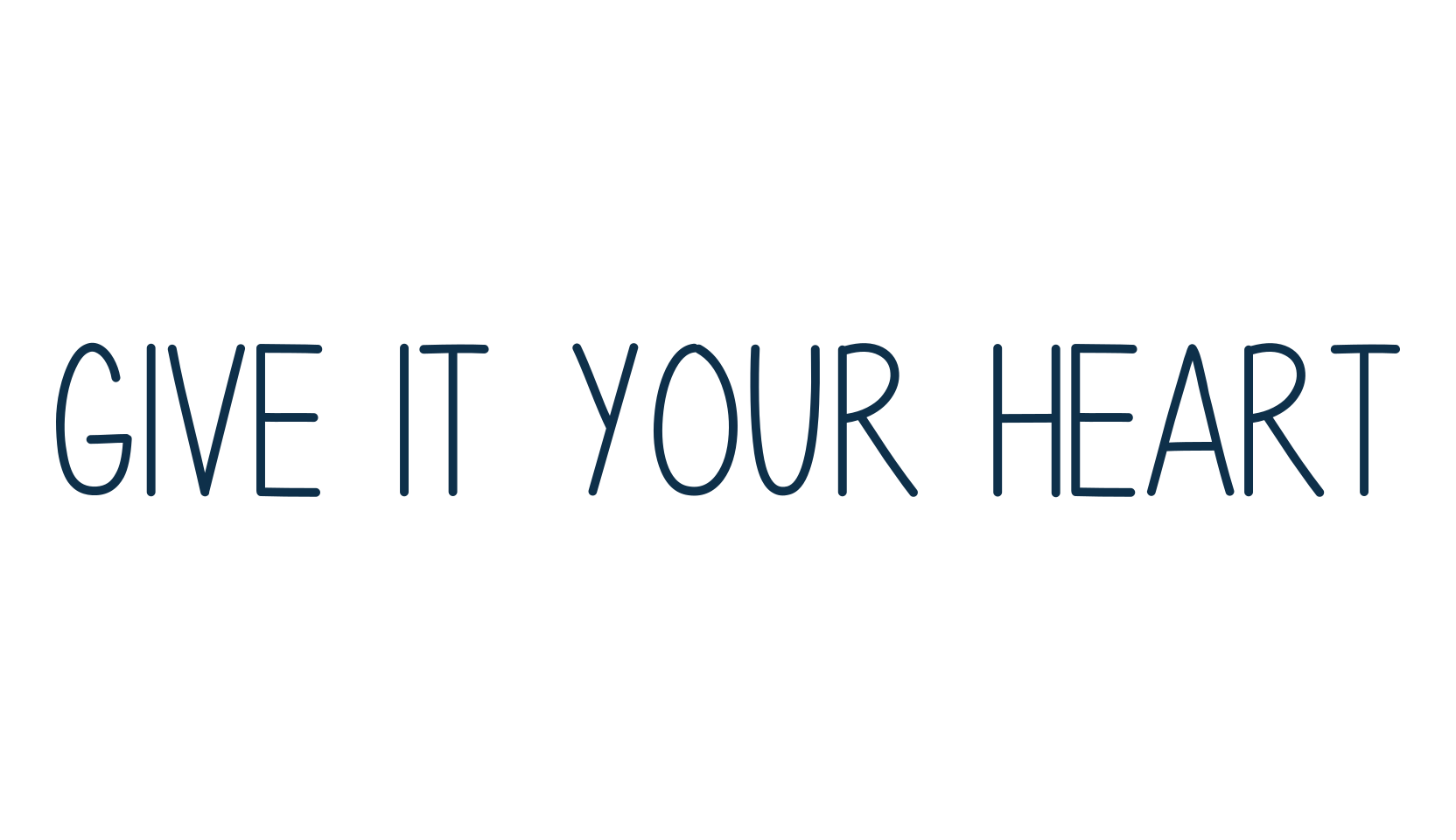 Give It Your Heart, handwriting font preview
