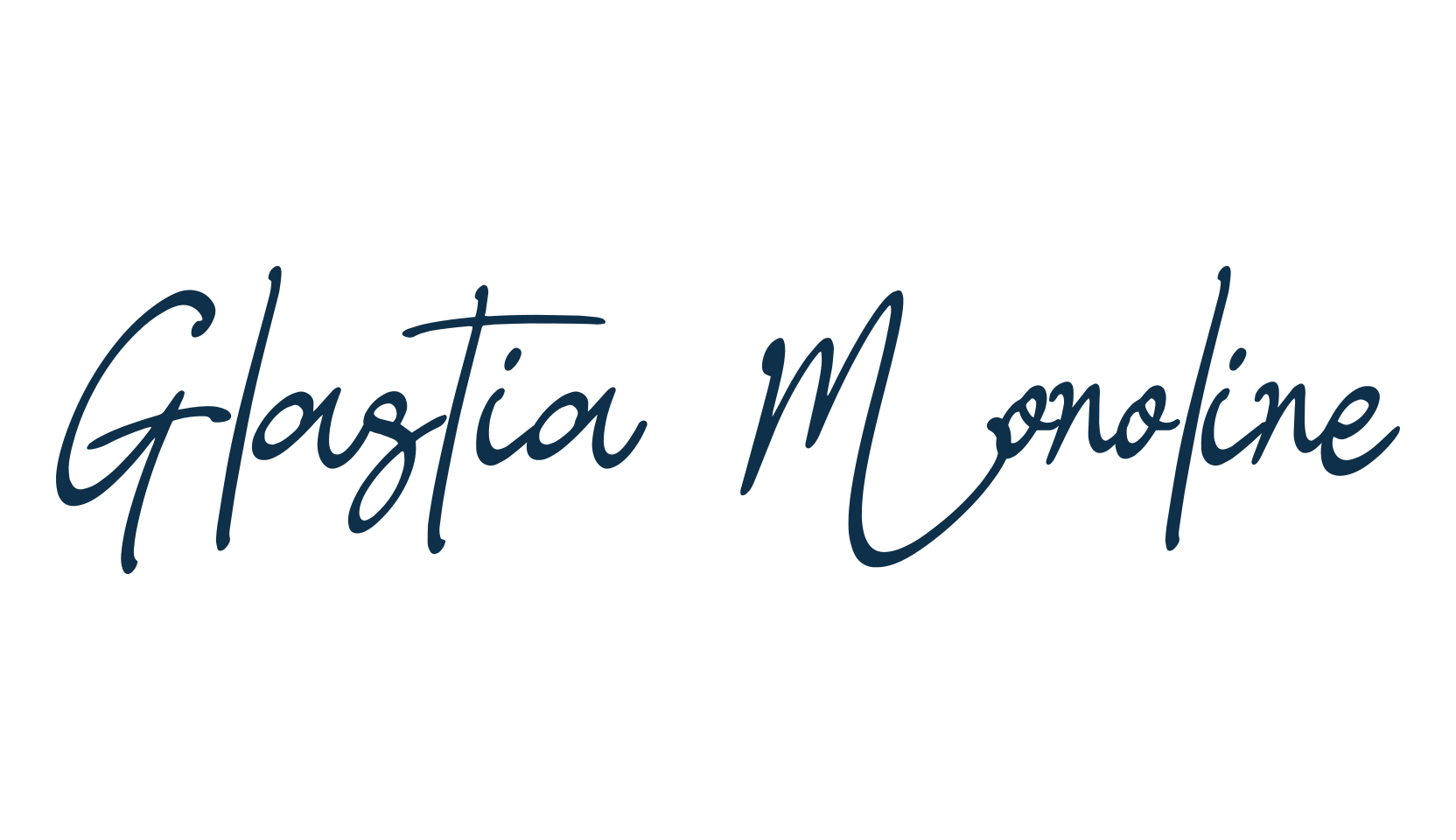 Glastia Monoline, handwriting font preview