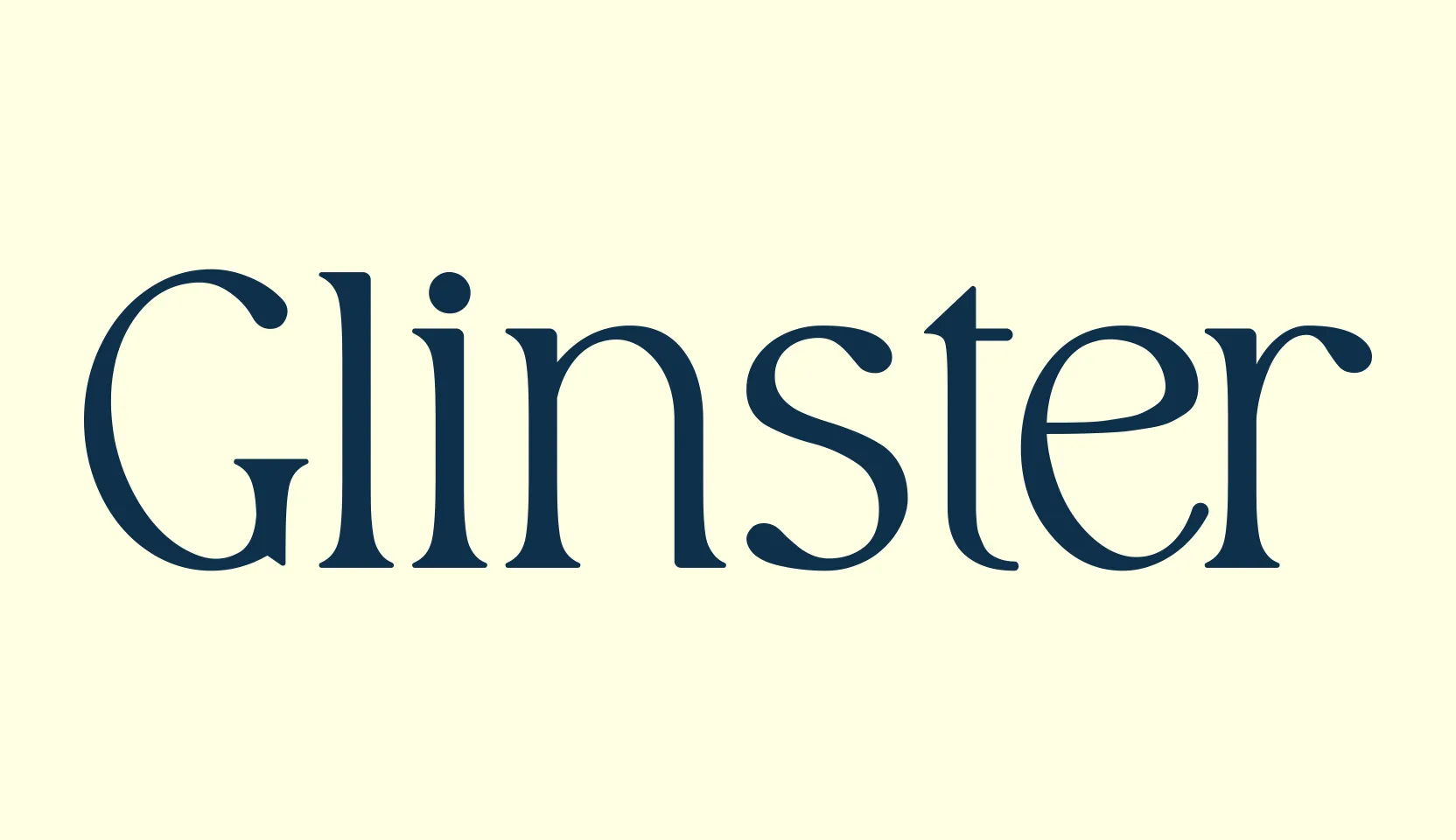 Glinster, basic serif font preview