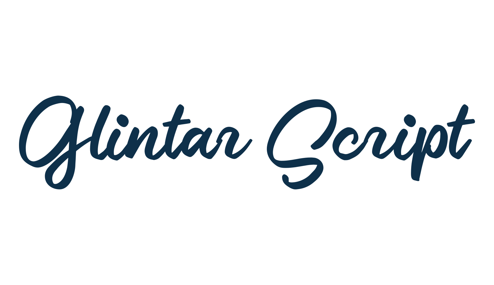 Glintar Script, handwriting font preview