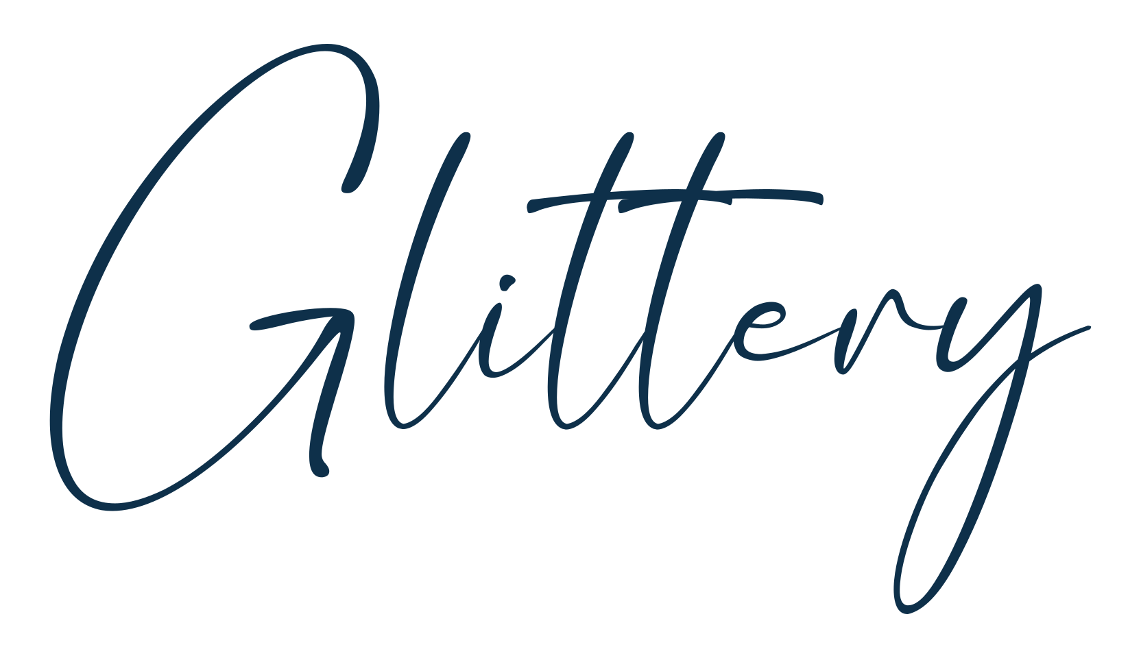 Glittery, handwriting font preview