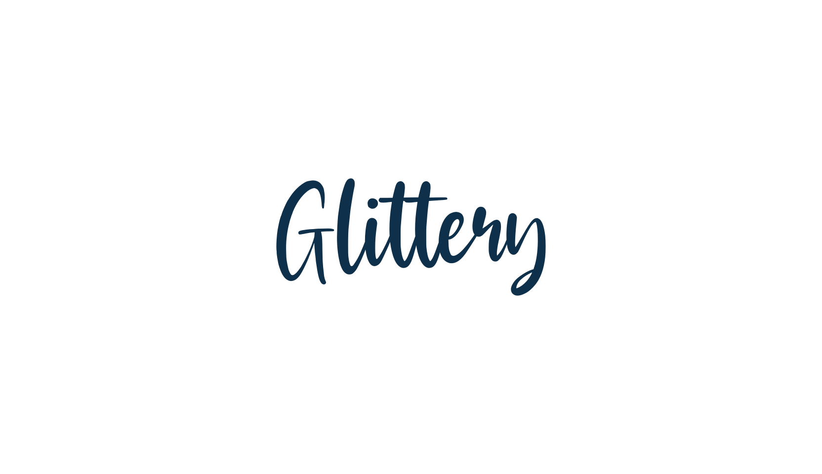 Glittery (glittery), handwriting font preview