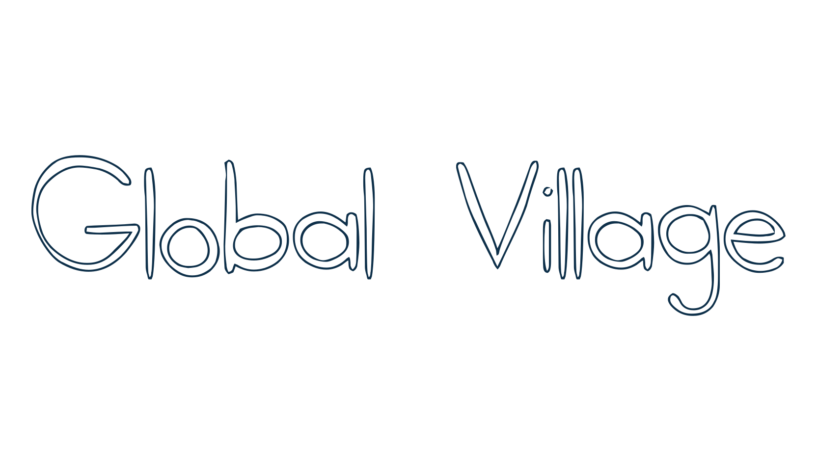 Global Village, fancy cartoon decorative font preview