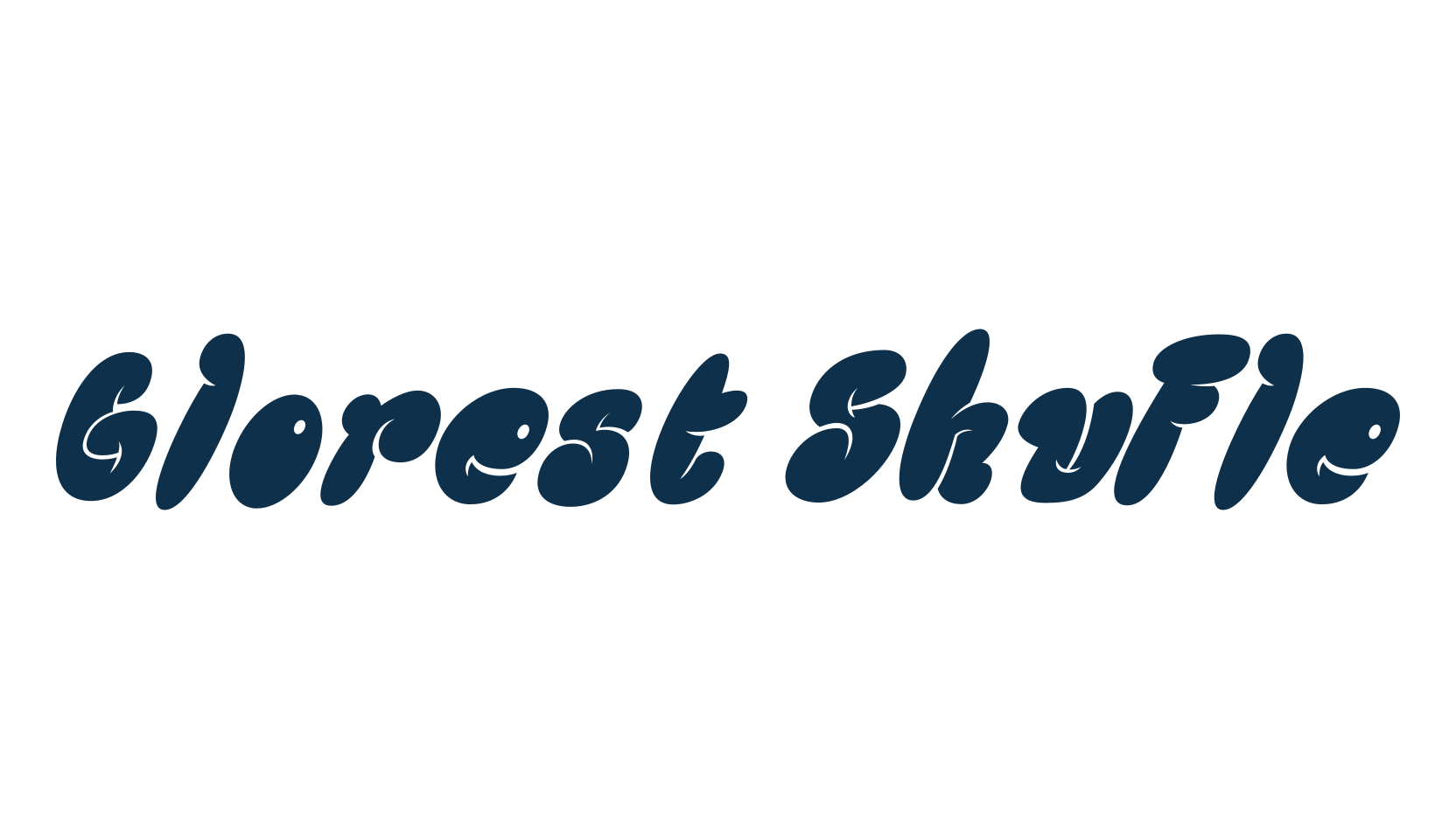 Glorest Shufle, fancy groovy decorative font preview
